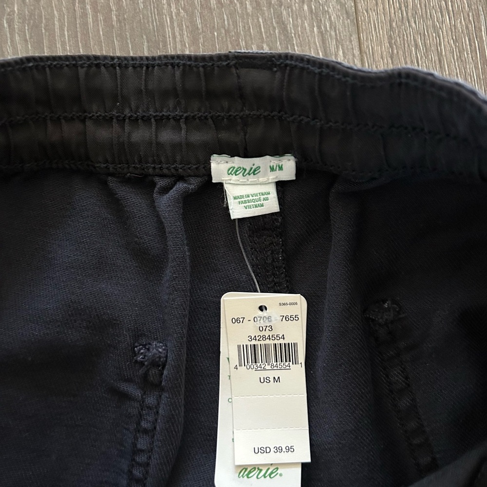 aerie Black Distressed Denim Jean Shorts - Picture 2 of 4